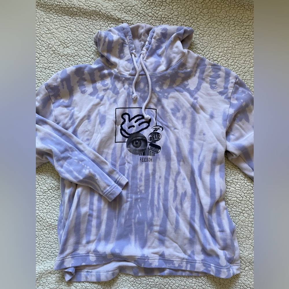 Reebok Purple & White Tye Dye Hoodie